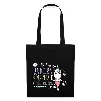 I am a Unicorn & Mermaid unicorn mermaid - Tote Bag - black - Front
