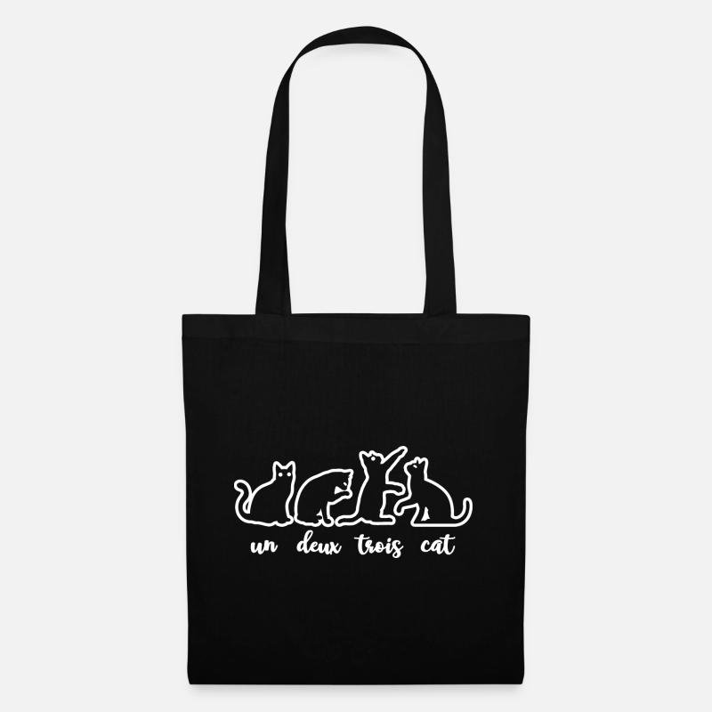 Un Deux Trois Cat Kitty Pet Lovers Gift - Tote Bag - black