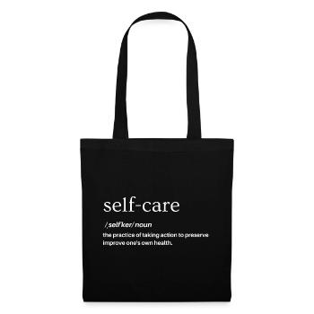 Prendre soin de soi - Sac en tissu - noir - Devant