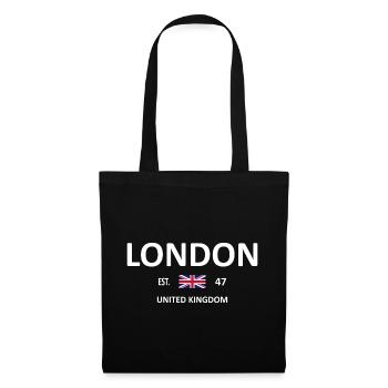 LONDON - Stoffbeutel - Schwarz - Vorne
