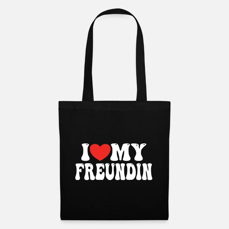 I Love My Freundin - Stoffbeutel - Schwarz