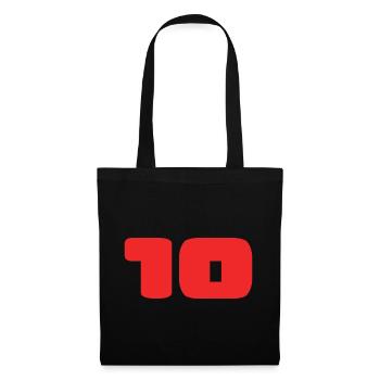 10. 10 JAHRE. 10-JÄHRIGES JUBILÄUM. GEBURTSTAG 10 JAHRE. - Stoffbeutel - Schwarz - Vorne