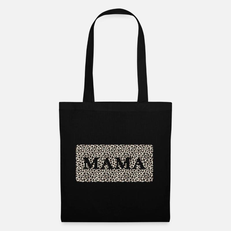 Mama "mom straight leopard" Mutti - Stoffbeutel - Schwarz