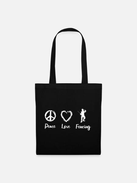 Peace Love Fencing - Stoffbeutel - Schwarz