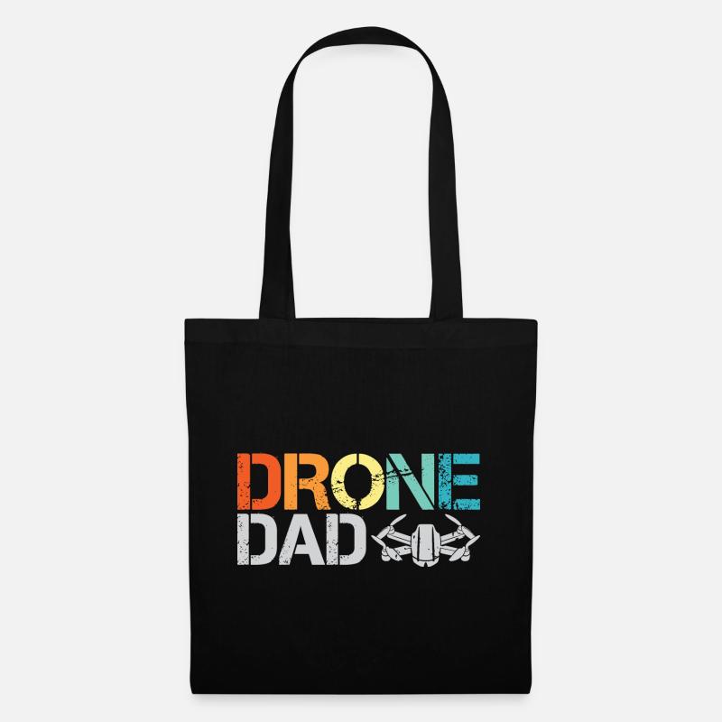 drone dad retro vintage design drone flight icon - Tote Bag - black