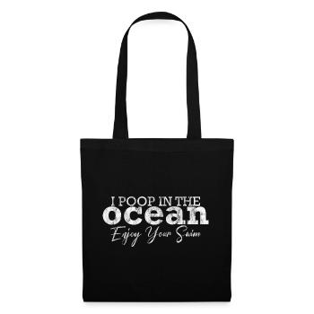Je fais caca dans l’océan Profitez de votre baignade 3 - Sac en tissu - noir - Devant