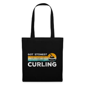 Équipe de curling - Sac en tissu - noir - Devant