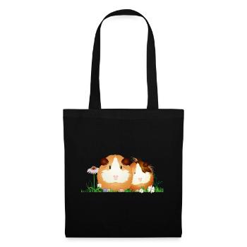 Two guinea pigs in the meadow – harmony - Tote Bag - black - Front