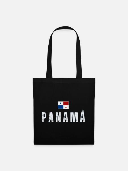 Panama Flagge, I Love Panama - Stoffbeutel - Schwarz