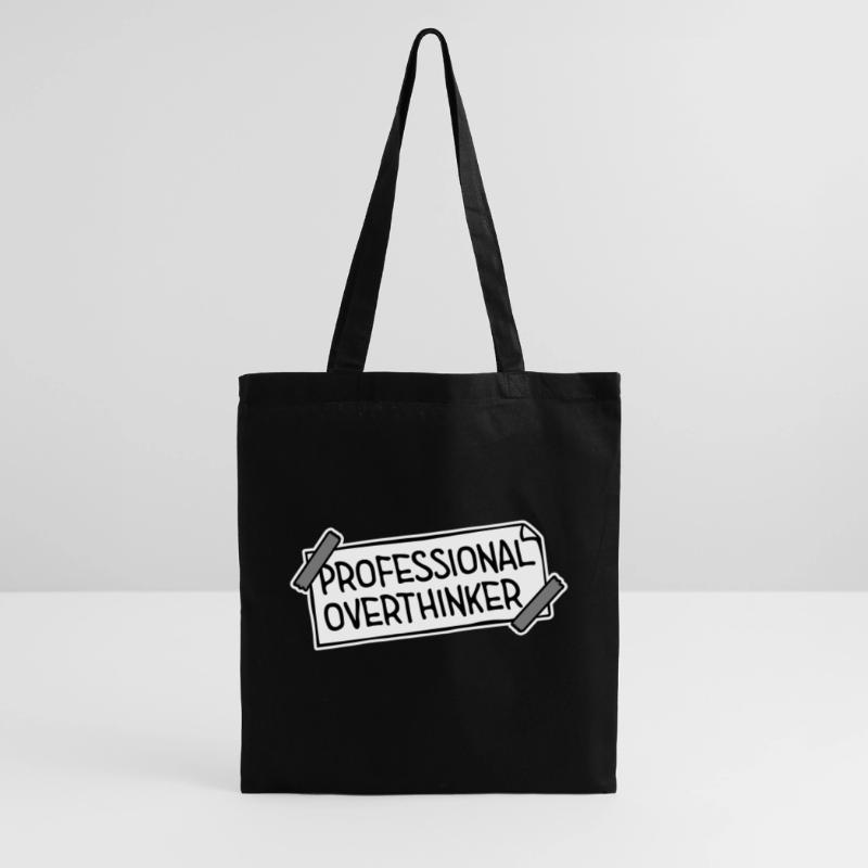 Professional Overthinker Funny Brooding Anxiety Logo Tote Bag