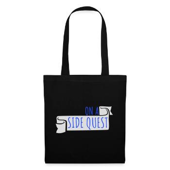On A Side Quest Gaming Adventure Spruch Logo Text - Stoffbeutel - Schwarz - Vorne