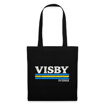Visby - Sverige - Sweden - Schweden - schwedisch - Stoffbeutel - Schwarz - Vorne