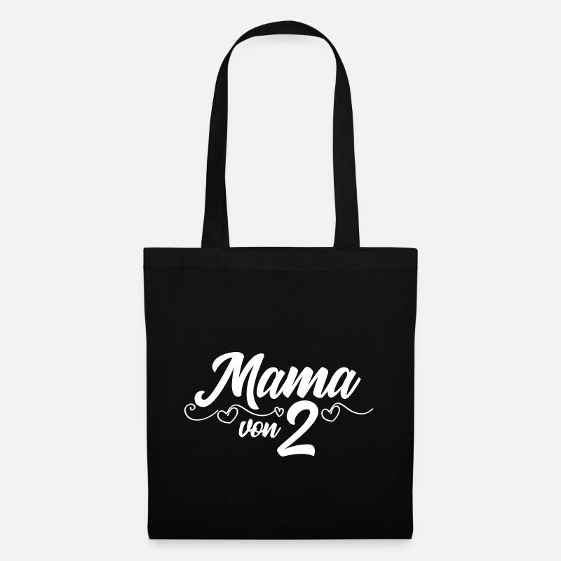 Mama von Zwei - Zwillingsmama - Stoffbeutel - Schwarz