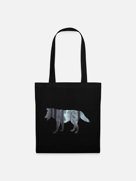 Wolf - Stoffbeutel - Schwarz