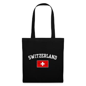 Schweizer Flaggenbogentypografie - Stoffbeutel - Schwarz - Vorne