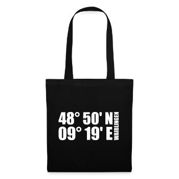 Coordonnées de Waiblingen - Sac en tissu - noir - Devant