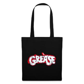 Grease Weißes Logo Mit Auto - Stoffbeutel - Schwarz - Vorne