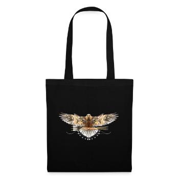 Faucon polygonal avec arc et flèches recourbés - Sac en tissu - noir - Devant