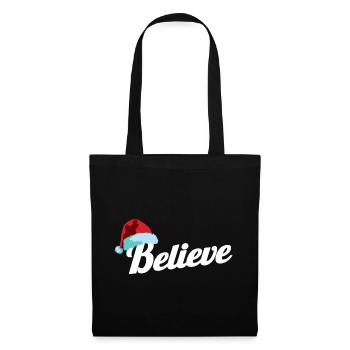Chapeau de Père Noël Croyez au cadeau de fête de Noël - Sac en tissu - noir - Devant