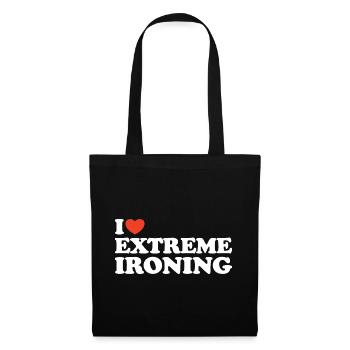 J’adore Extreme Ironing Heart Shirt - Sac en tissu - noir - Devant