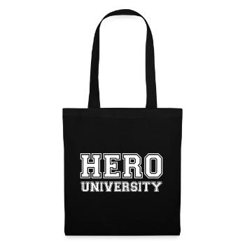 Hero University - White Text - Tote Bag - black - Front