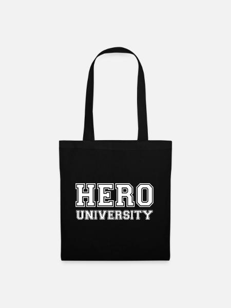 Hero University - White Text - Tote Bag - black