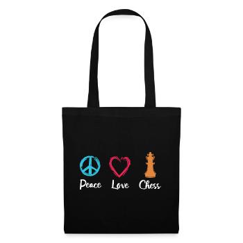 Frieden Liebe Schach - Stoffbeutel - Schwarz - Vorne