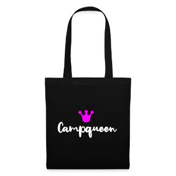 Camp Queen Vector Queen Humor Camping Camper Fan - Tote Bag - black - Front