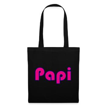 PAPY. FÊTE DES PÈRES. BONNE FÊTE PAPY. JE T'AIME. - Sac en tissu - noir - Devant