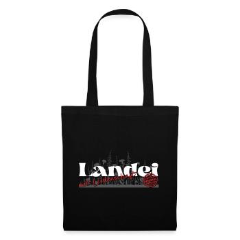 Spruch - Landei mit Leidenschaft/ Landwirt - Stoffbeutel - Schwarz - Vorne