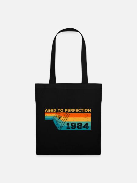 Jahrgang 1984 - 1984 Retro Geburtstagsgeschenk - Stoffbeutel - Schwarz