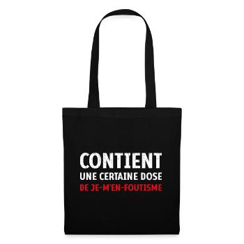 Contient une certaine dose de je-m’en-foutisme - Sac en tissu - noir - Devant