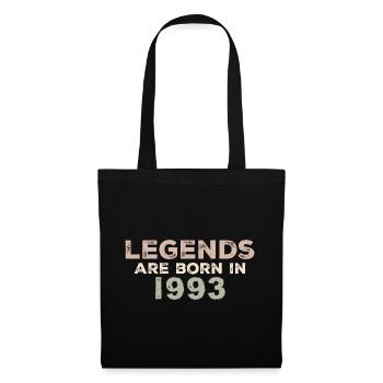 Legenden 1993 Jahrgang Retro Geburtstag Original - Stoffbeutel - Schwarz - Vorne