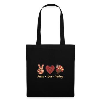 Thanksgiving Paix Amour Turquie - Sac en tissu - noir - Devant