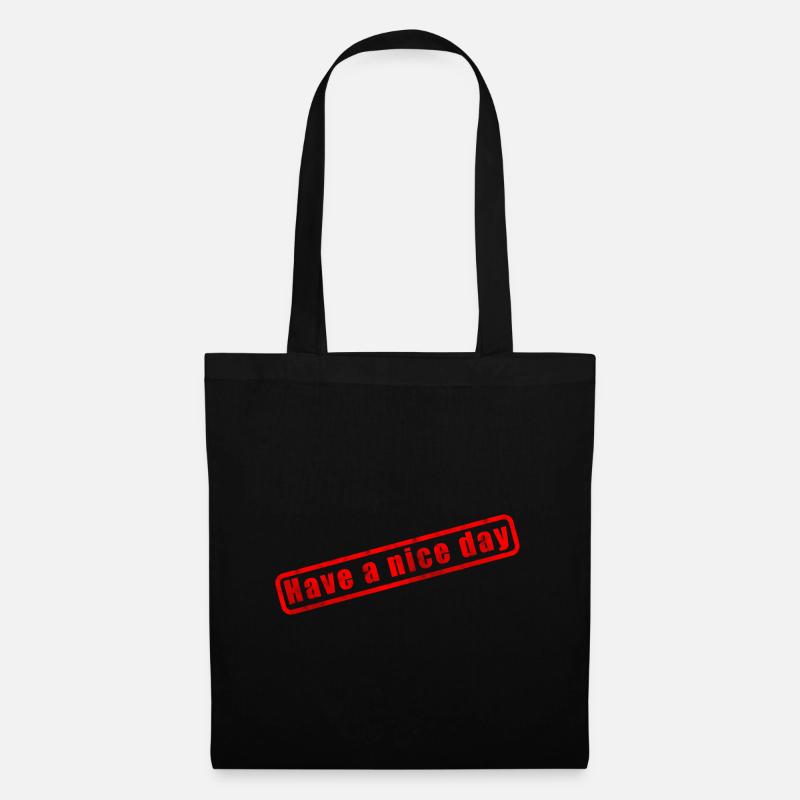 Einen schönen Tag Stempeldesign - Stoffbeutel - Schwarz