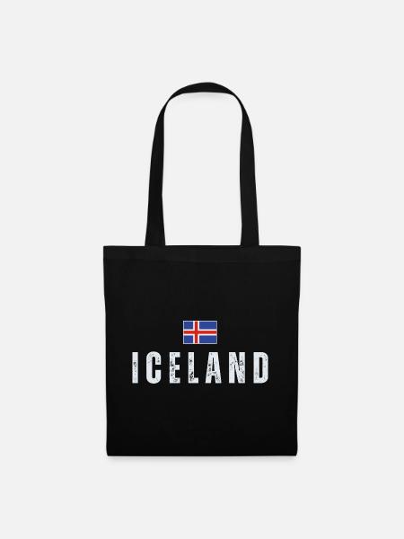 Icelandic Pride, Isländische Flagge - Stoffbeutel - Schwarz