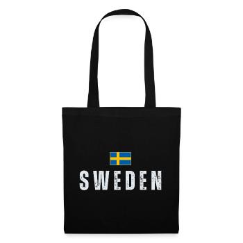 Flagge Schwedens, schwedischer Patriot - Stoffbeutel - Schwarz - Vorne
