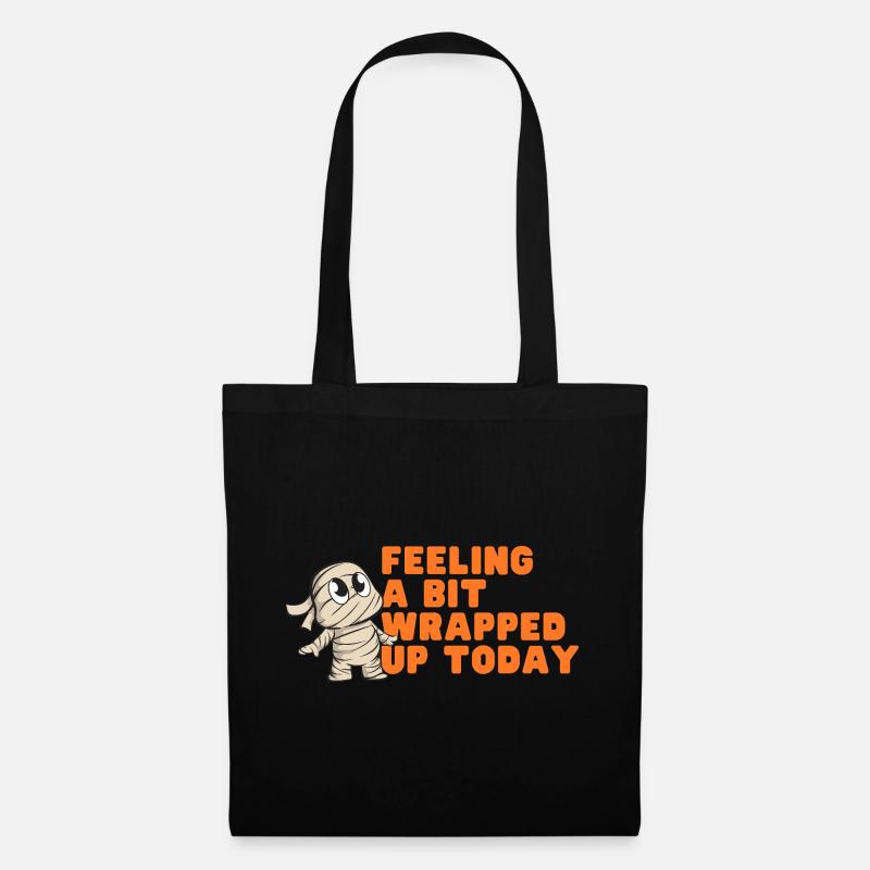 Wrapped Up Today Mummy Graphic Tee - Tote Bag - black
