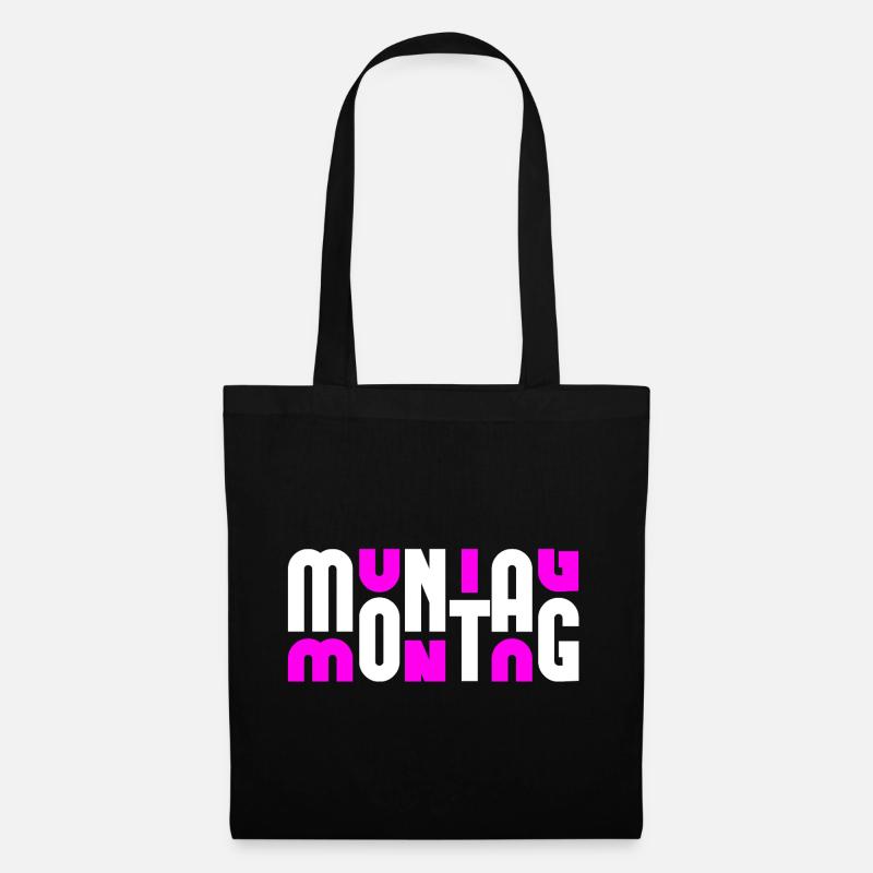 Monday White/Pink - Tote Bag - black