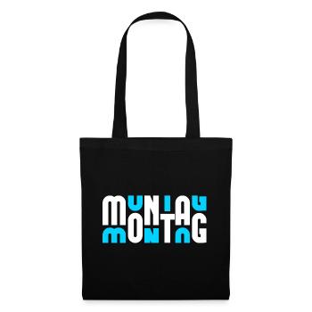 Motif Monday Blanc/Cyan - Sac en tissu - noir - Devant