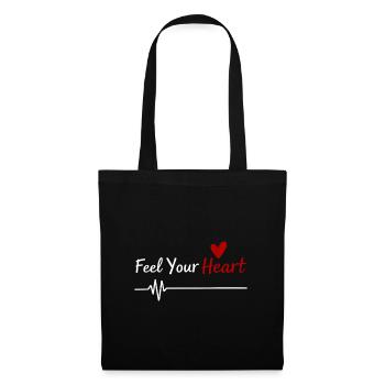 Feel Your Heart Statement Saying - Tote Bag - black - Front