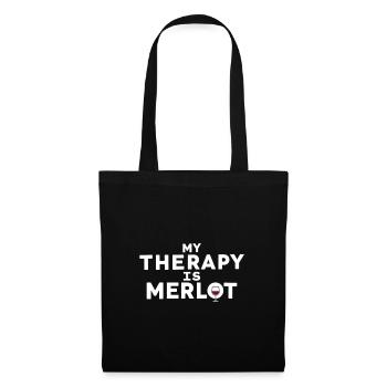 My Therapy Is Merlot Funny Wine Saying - Tote Bag - black - Front