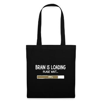 Loading the Brain – Loading Bar Humor - Tote Bag - black - Front