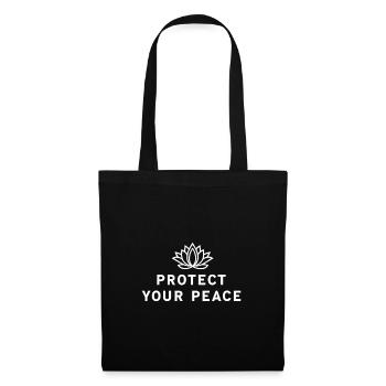 Protégez votre paix Lotus Yoga Spiritualité - Sac en tissu - noir - Devant