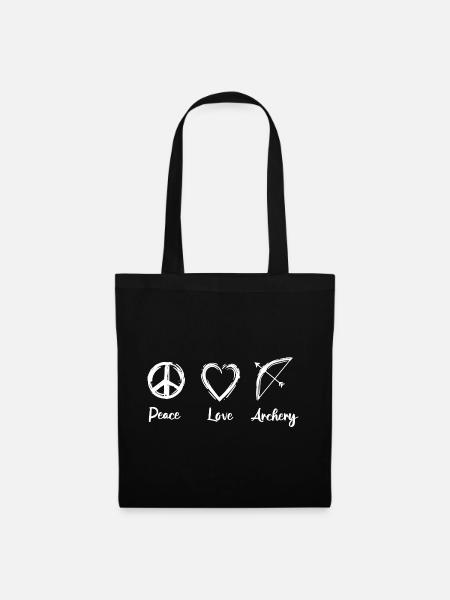 Peace Love Archery - Stoffbeutel - Schwarz