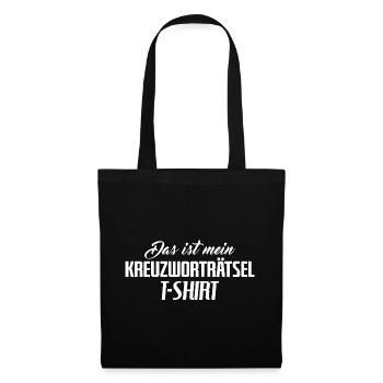 Kreuzworträtsel T Shirt Spruch - Stoffbeutel - Schwarz - Vorne