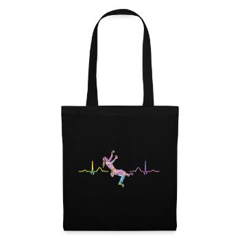 Boulderer heartbeat Bouldering Bouldering - Tote Bag - black - Front