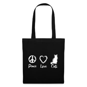 Paix Amour Chats - Sac en tissu - noir - Devant