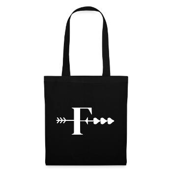Letter f arrow heart - Tote Bag - black - Front