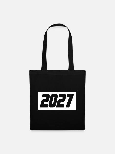 2027 Jahr - Stoffbeutel - Schwarz